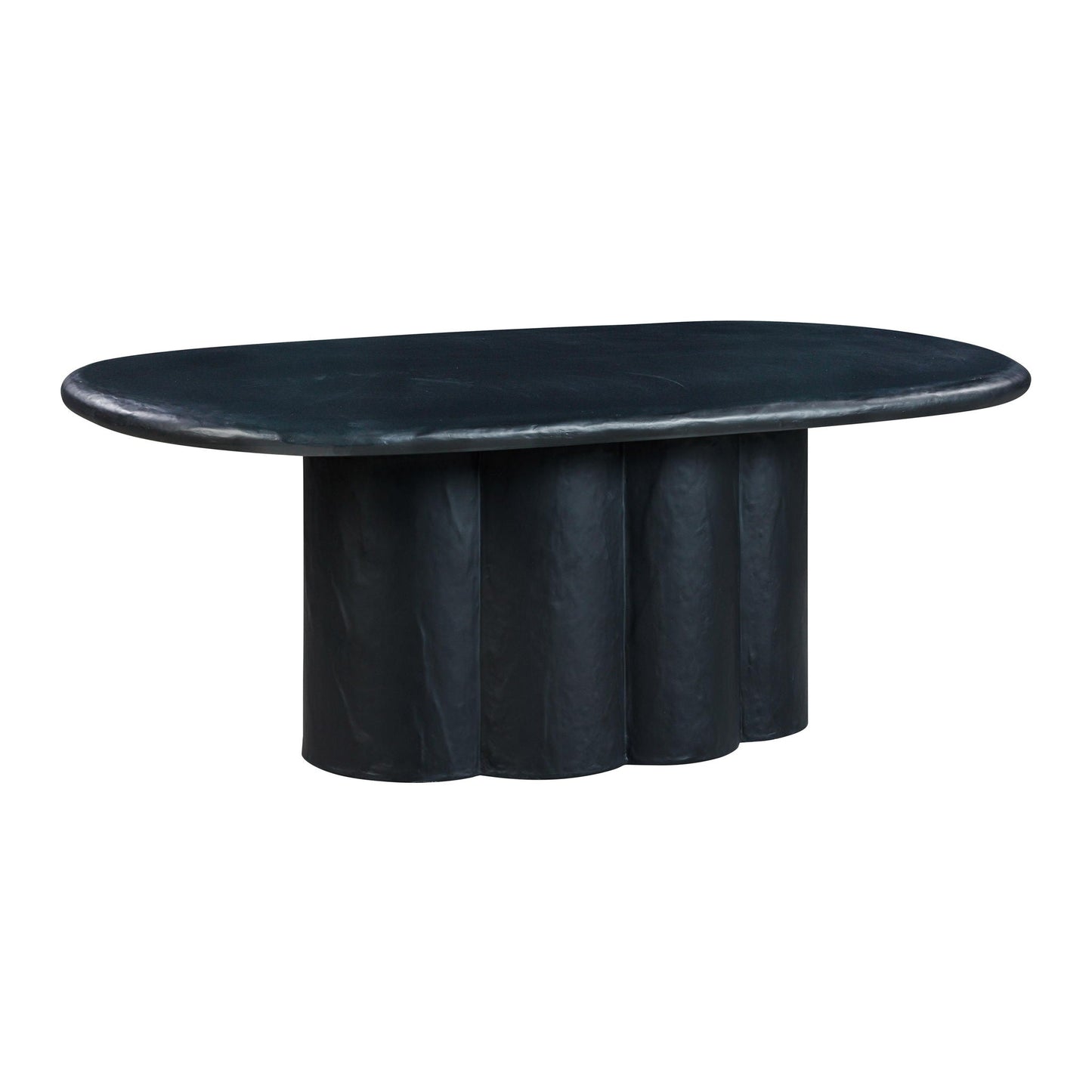 Elika - Table à manger ovale en faux plâtre