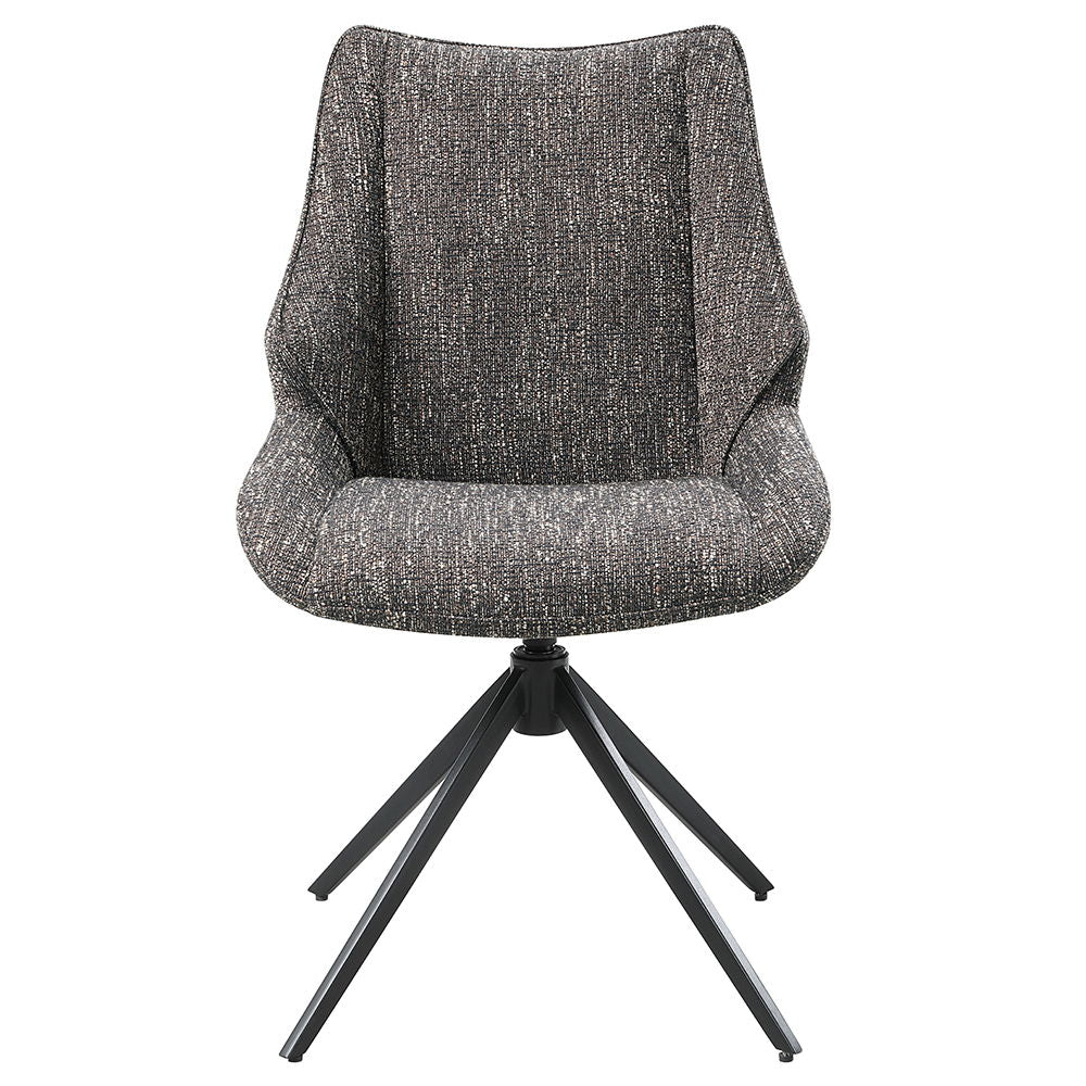 Malika - Chaise d'appoint pivotante (lot de 2) - Chenille marron