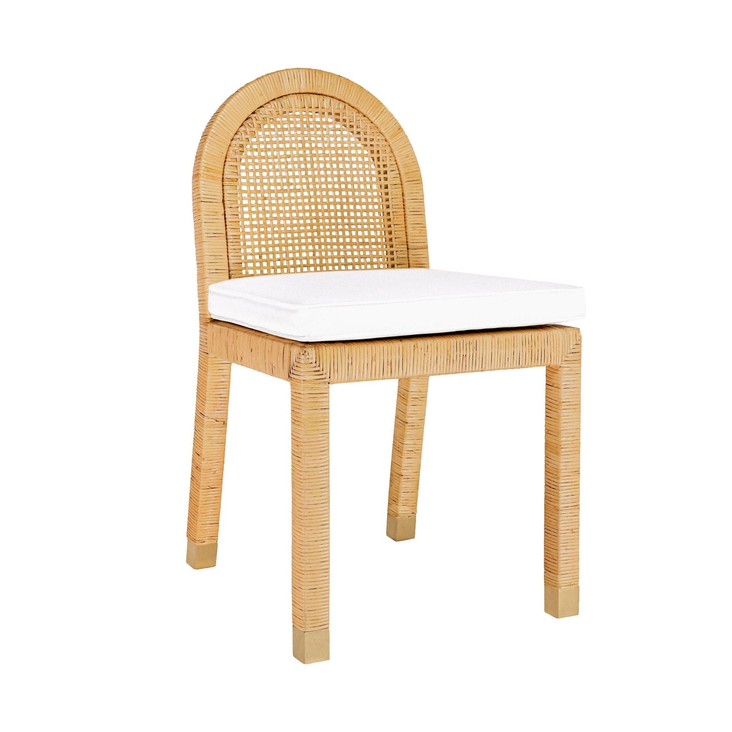 Amara - Chaise de salle à manger en rotin à dossier arqué - Naturel