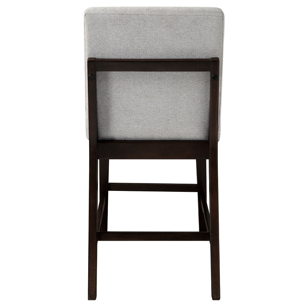 Edwyn - Chaises de comptoir (lot de 2) - Lin gris et expresso