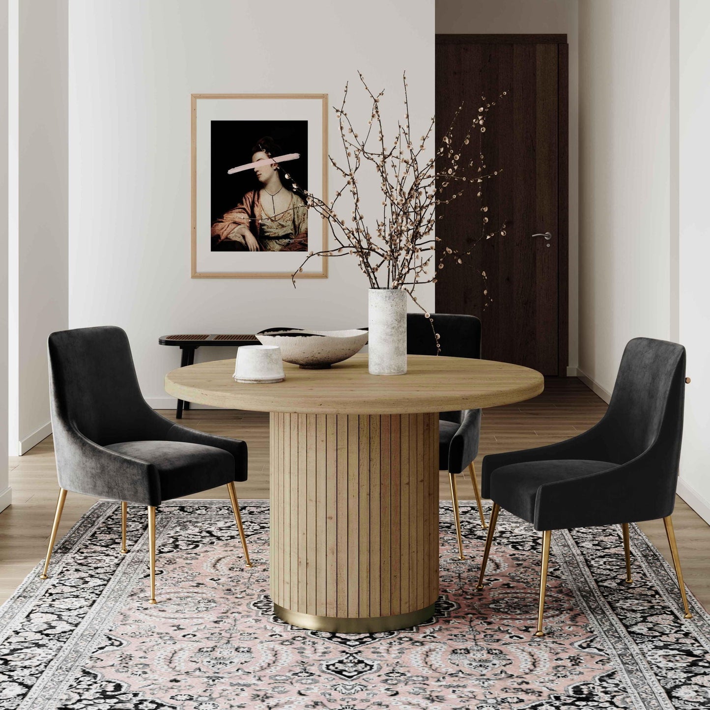 Chelsea - Table à manger ronde en bois de frêne