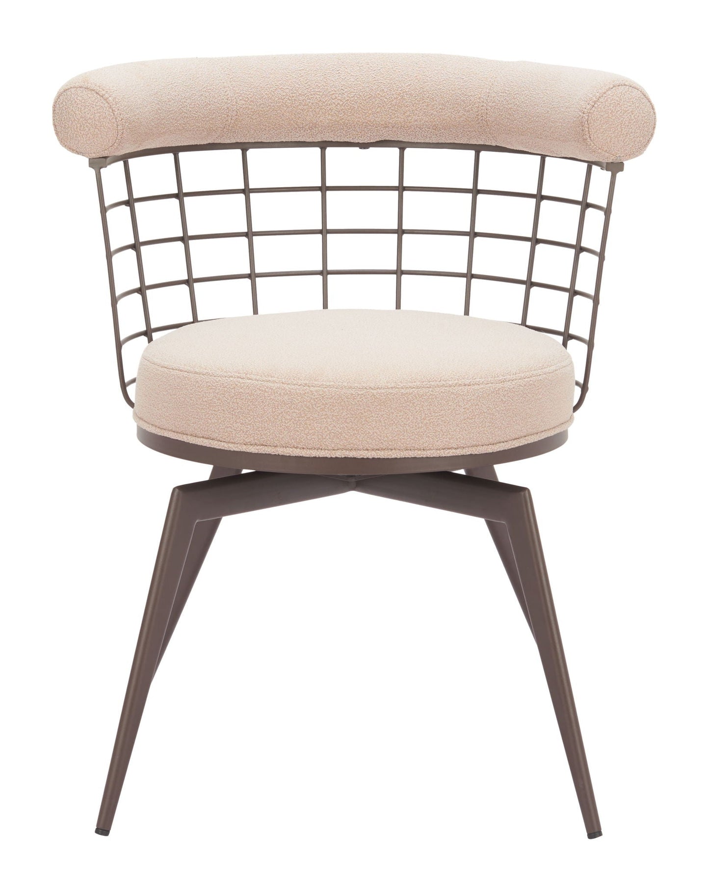 Saku - Chaise de salle à manger pivotante - Beige et marron
