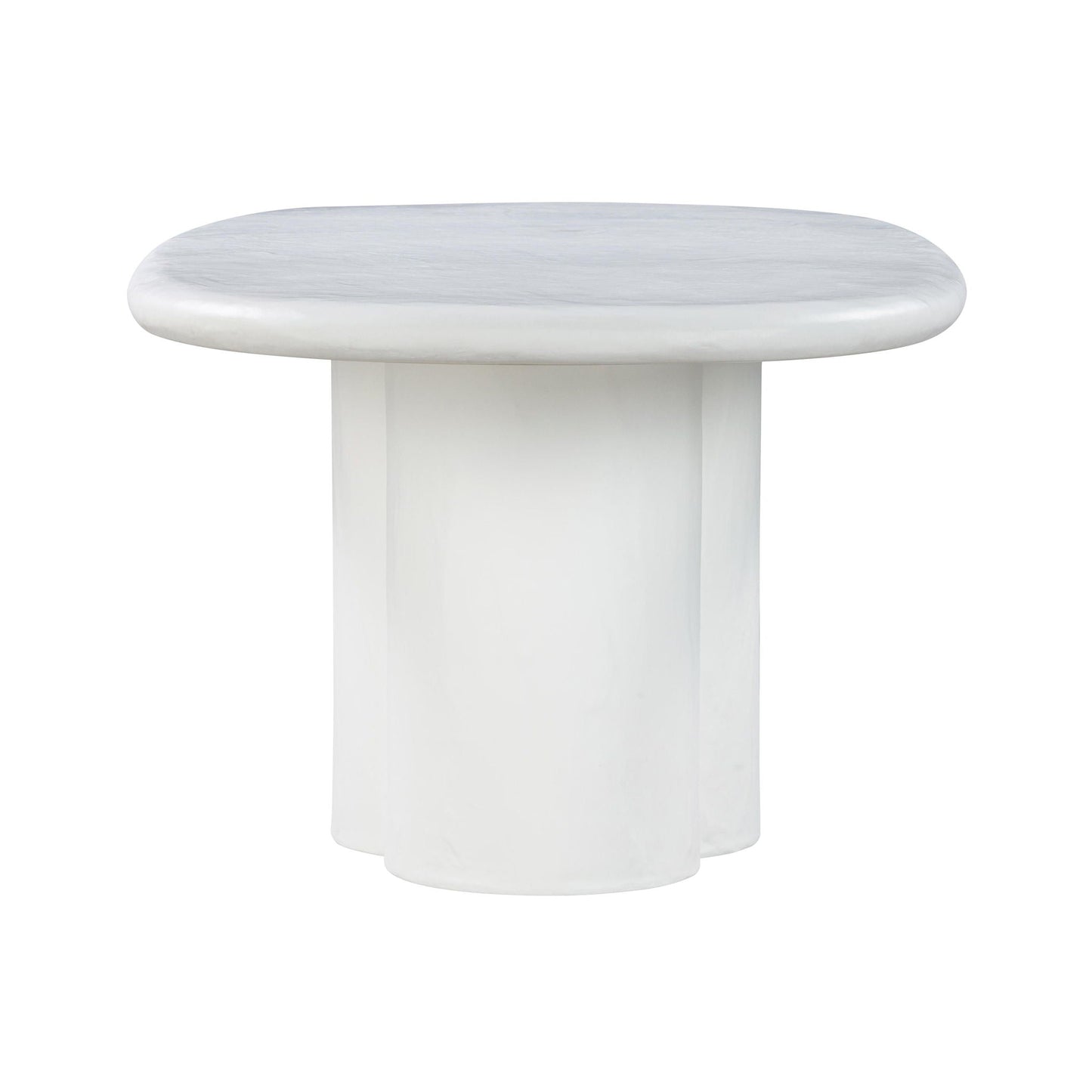 Elika - Table à manger ovale en faux plâtre