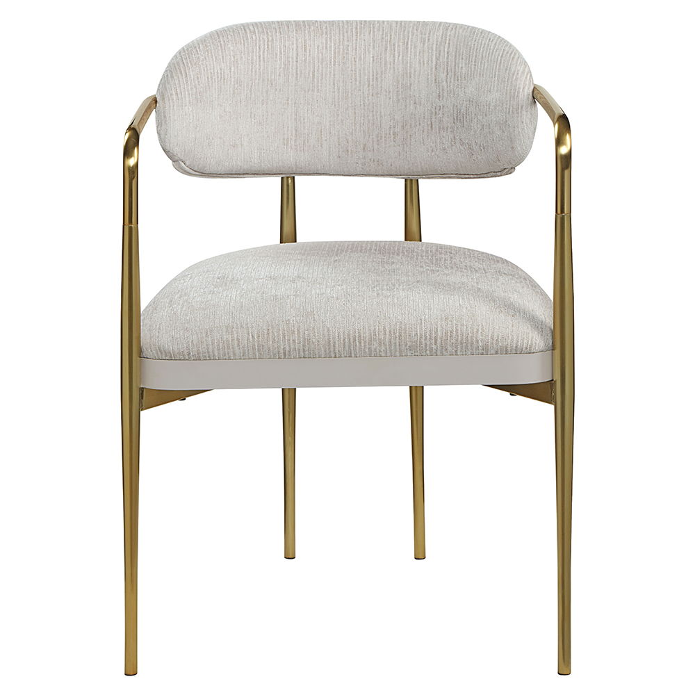 Zayn - Fauteuil (lot de 2) - Chenille beige et or