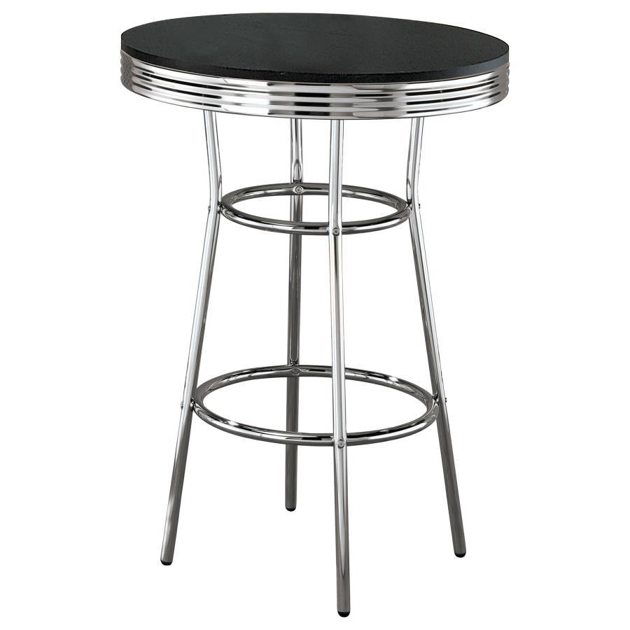 Ensemble de 3 tables de bar rondes style bistrot/pub rétro des années 1950
