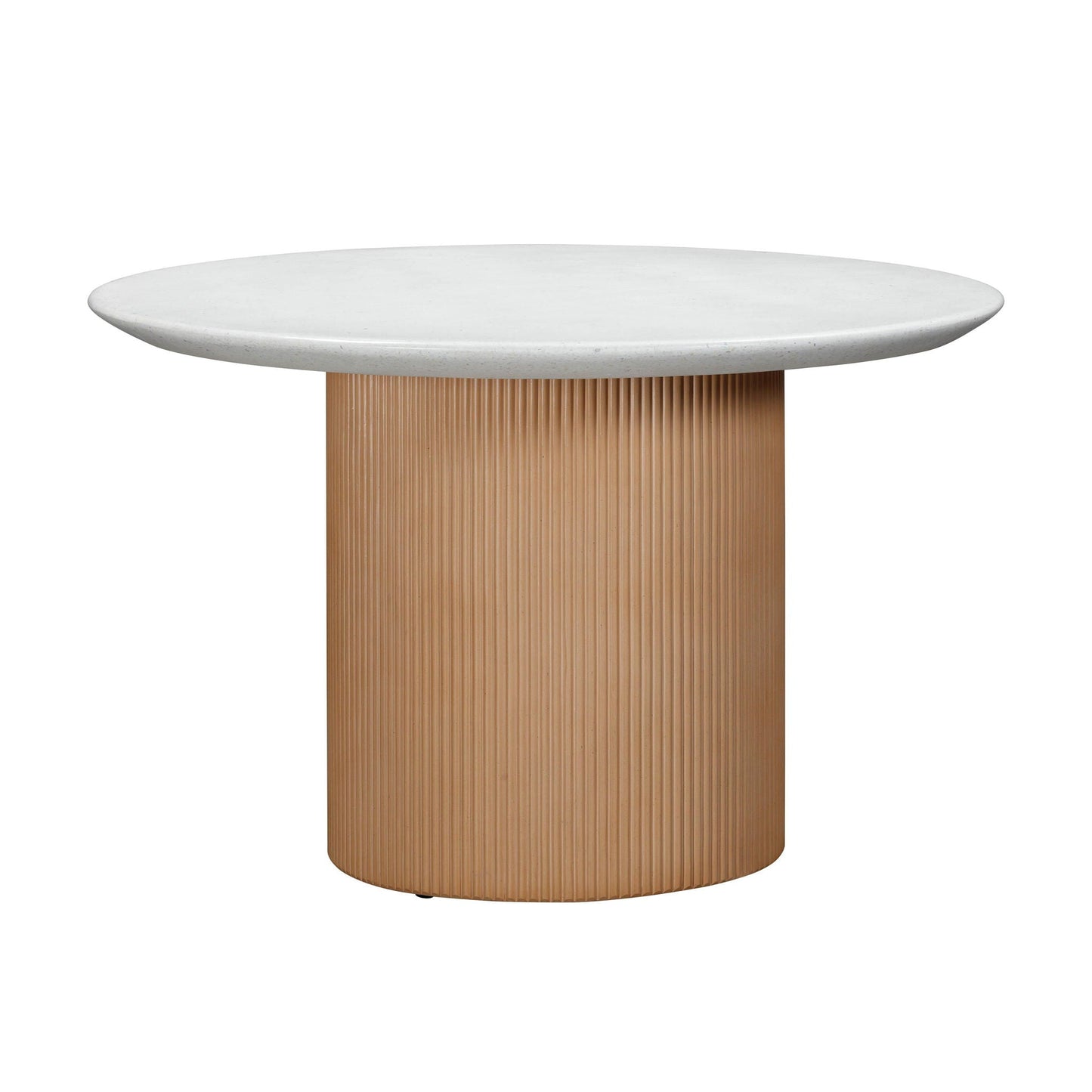 Rose - Table à manger ronde en béton imitation terrazzo pour intérieur/extérieur - Terre cuite/Blanc