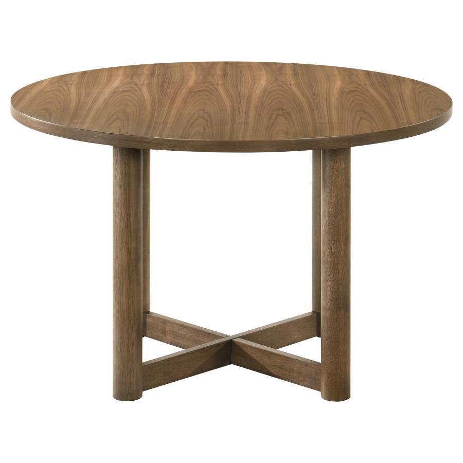 Crestmore - Table à manger ronde en bois - Noyer