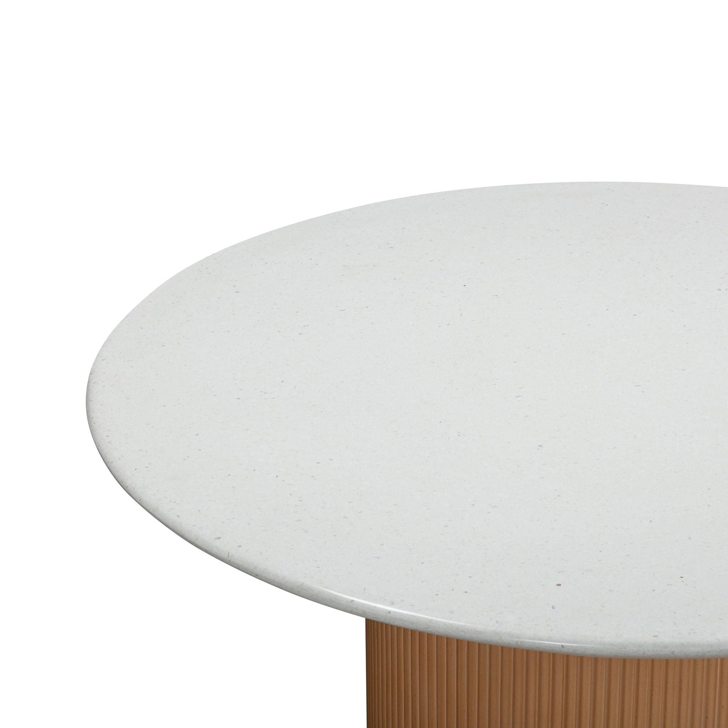 Rose - Table à manger ronde en béton imitation terrazzo pour intérieur/extérieur - Terre cuite/Blanc