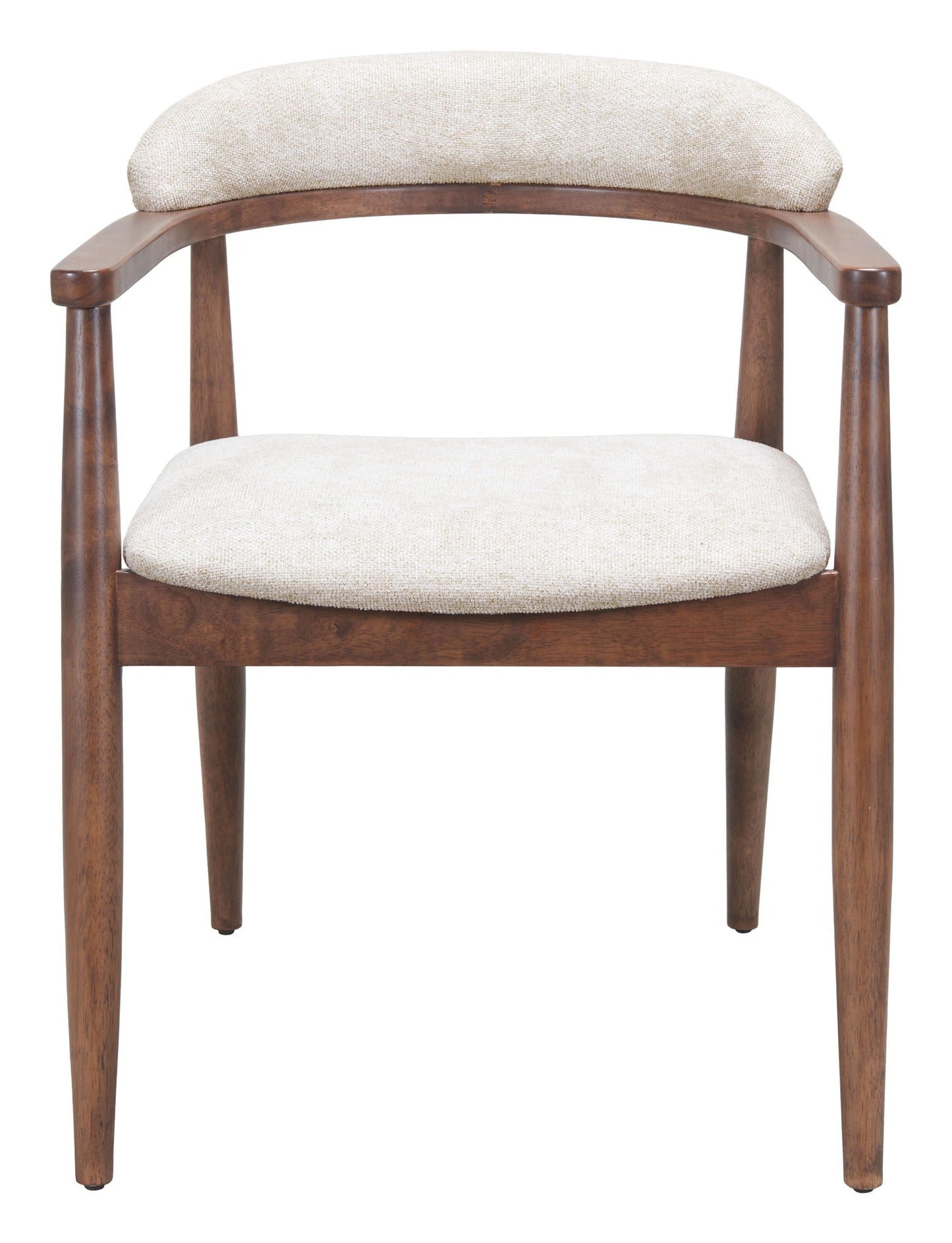 Goka - Chaise de Salle à Manger - Beige & Noyer