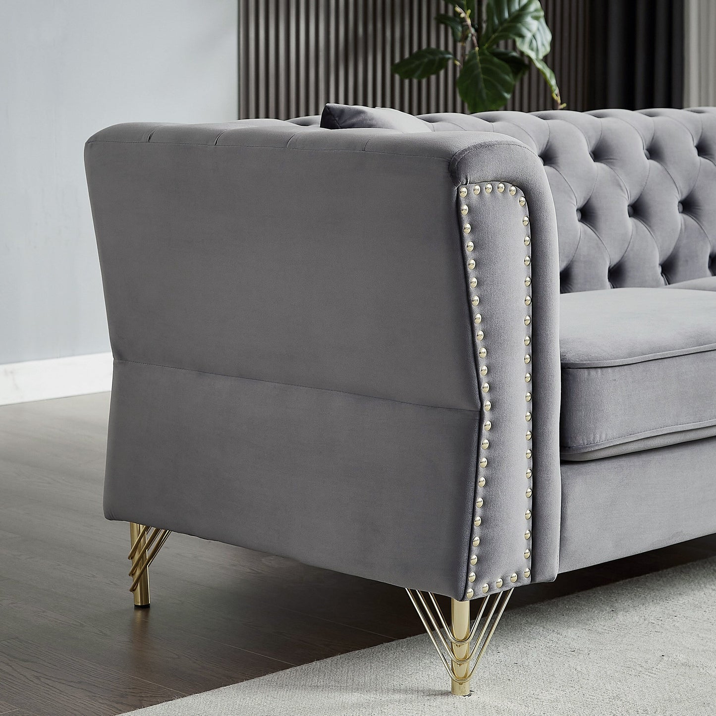 60.2 Chesterfield Velvet Sofa