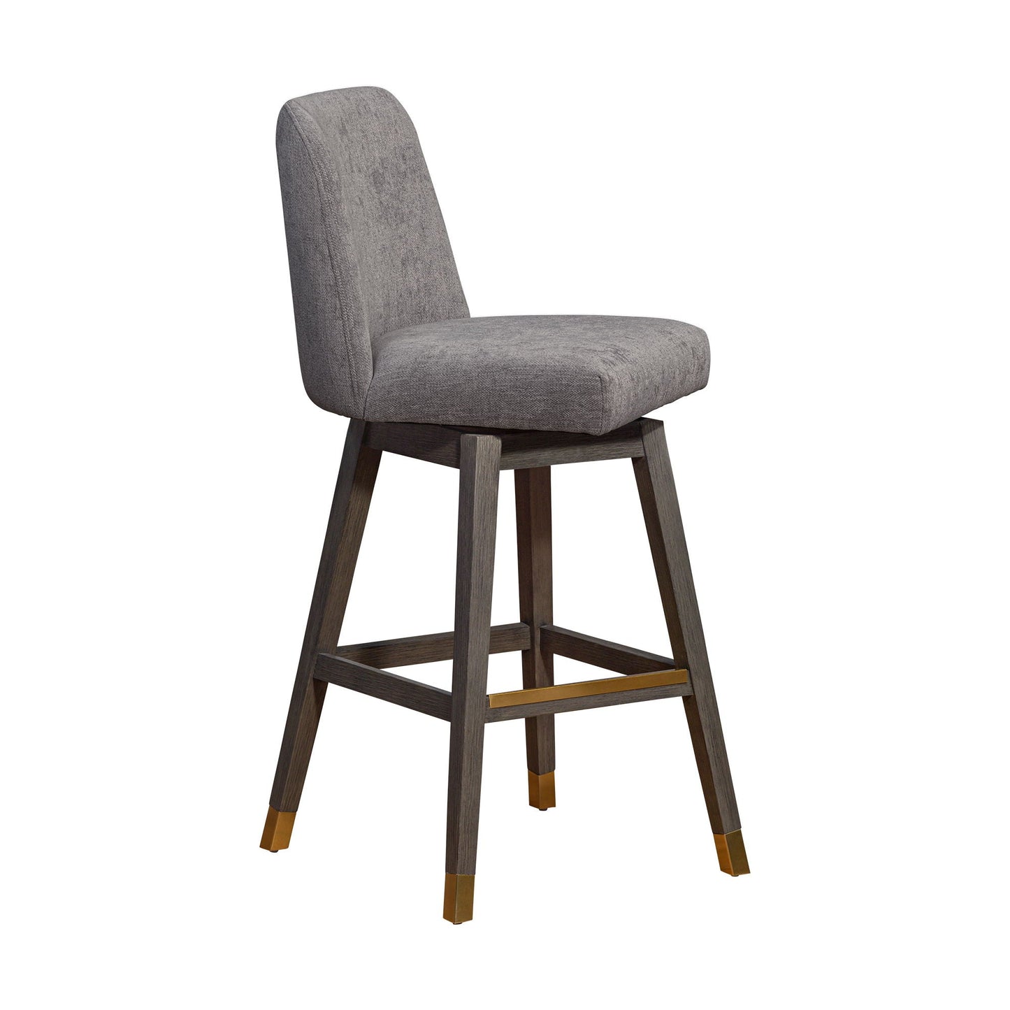 Amelia - Tabouret de bar pivotant - Chêne gris / Moka