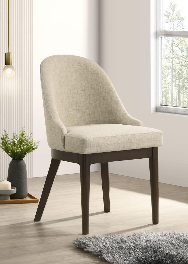 Reseda - Chaise de salle à manger rembourrée (lot de 2) - Beige