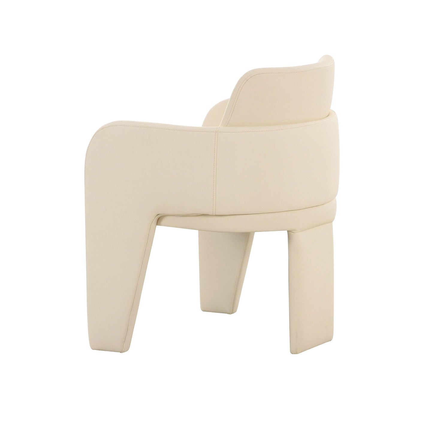 Leo - Chaise de salle à manger en cuir vegan - Crème
