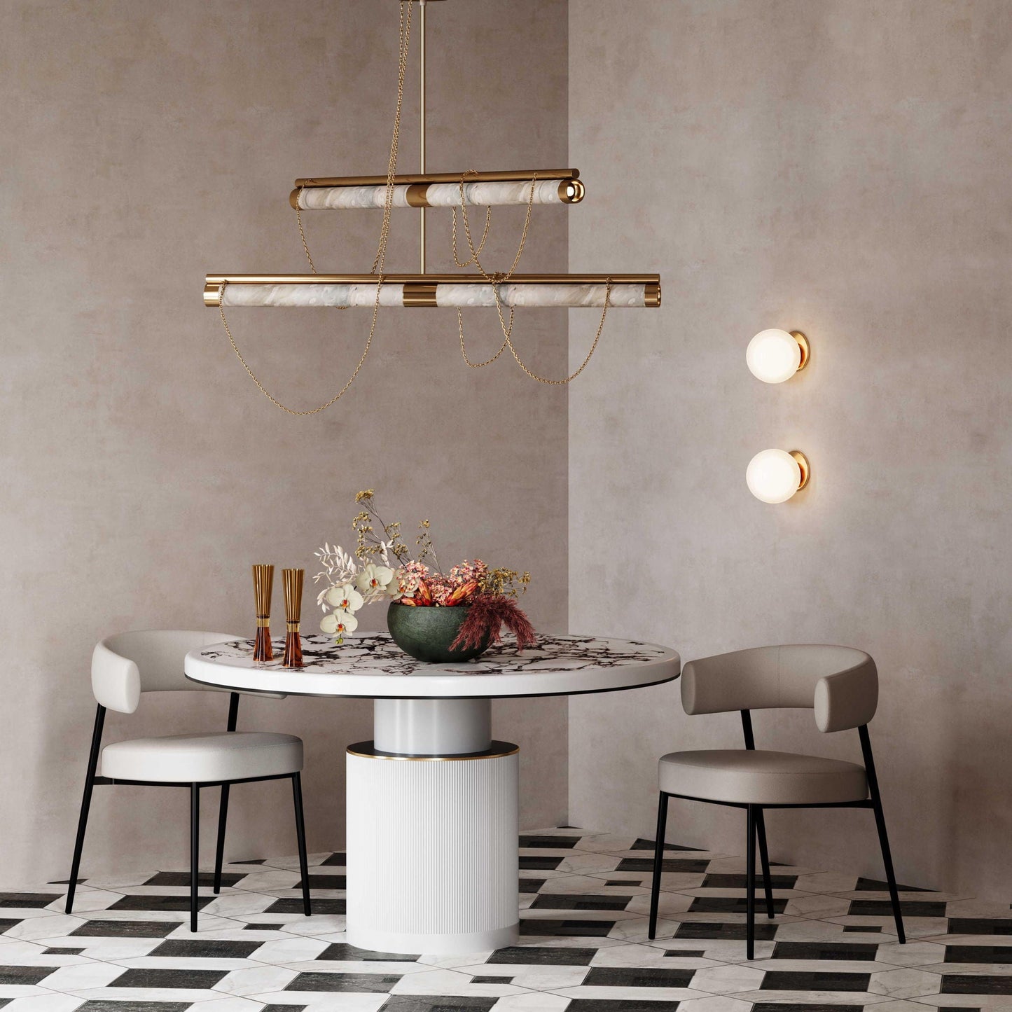 Maxine - Chaise de salle à manger en cuir vegan - Crème