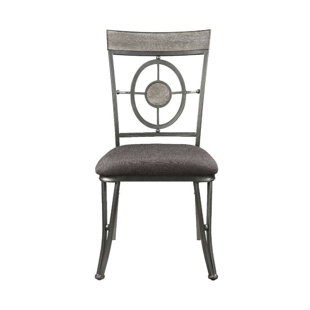Landis - Chaise d'appoint (lot de 2) - Tissu marron et bronze