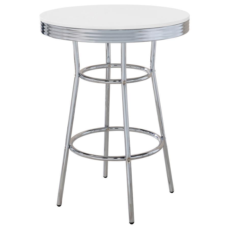 Ensemble de 3 tables de bar rondes style bistrot/pub rétro des années 1950