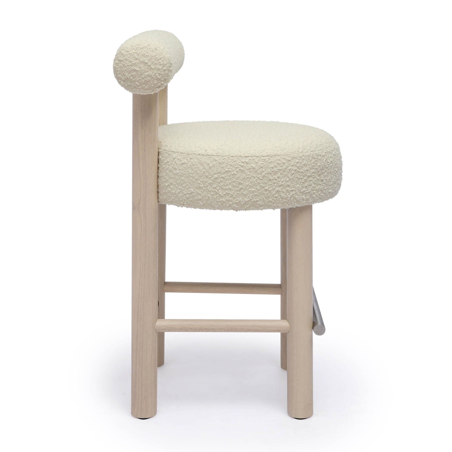 Carmel - Tabouret de bar en boucle et bois massif