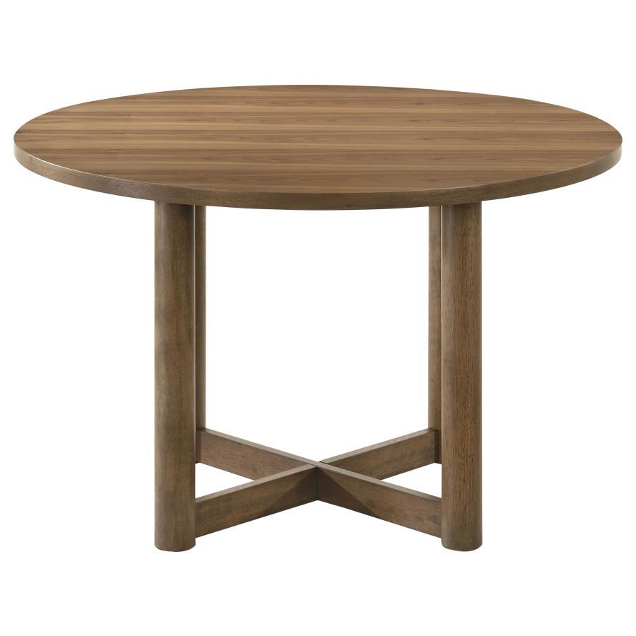 Crestmore - Table à manger ronde en bois - Noyer