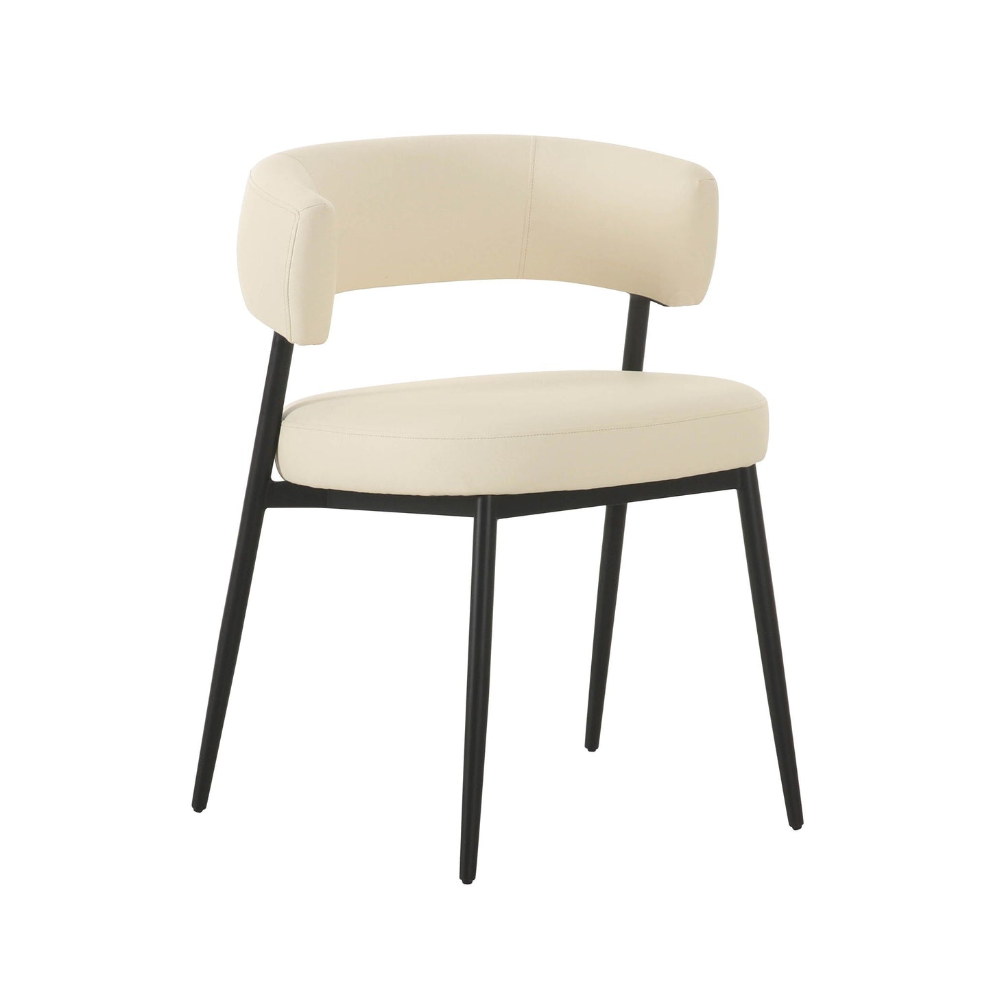 Maxine - Chaise de salle à manger en cuir vegan - Crème
