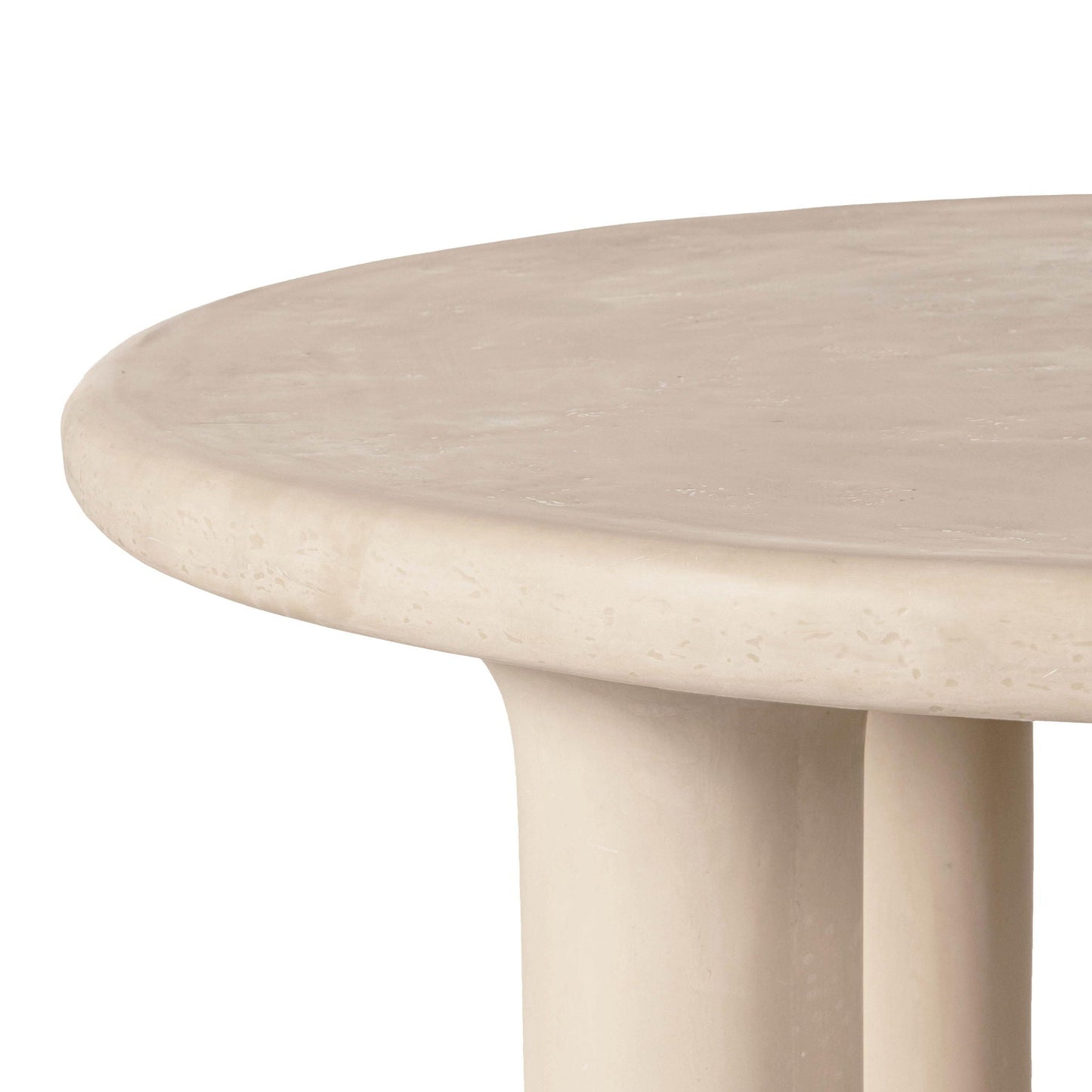 Barbara - Table à manger ronde d'intérieur/extérieur 47 - Crème