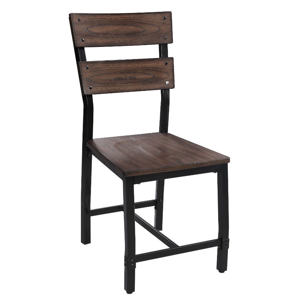 Mariatu - Chaise d'appoint (lot de 2) - Chêne et noir