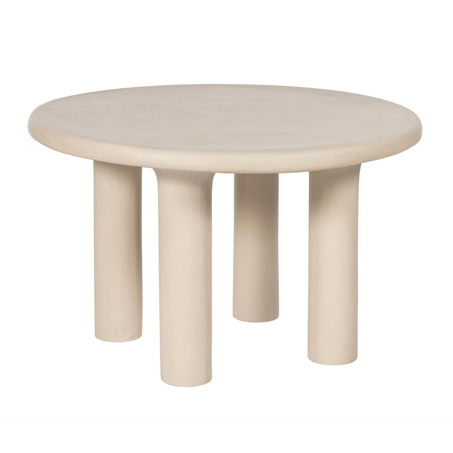 Barbara - Table à manger ronde d'intérieur/extérieur 47 - Crème