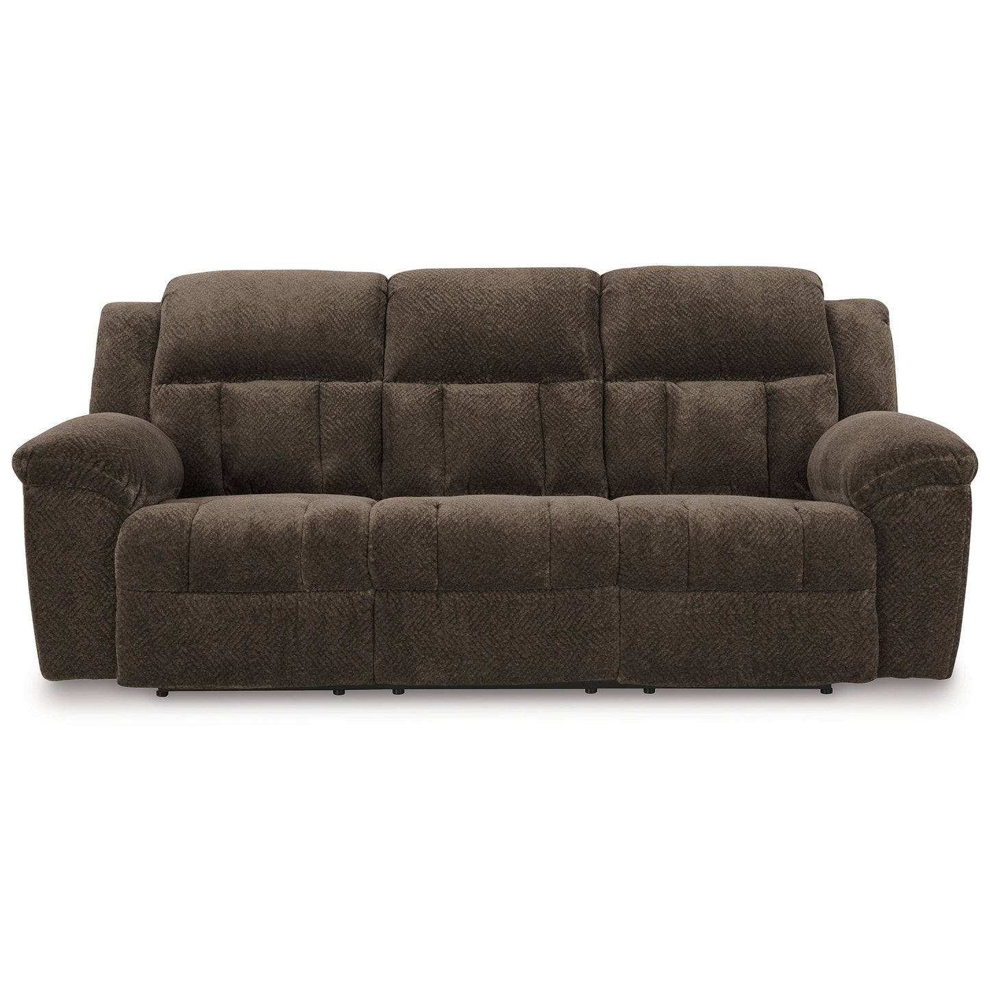 Briar Manual Reclining Sofa Brown Polyester, Pillow Top Arms, 91 Inch