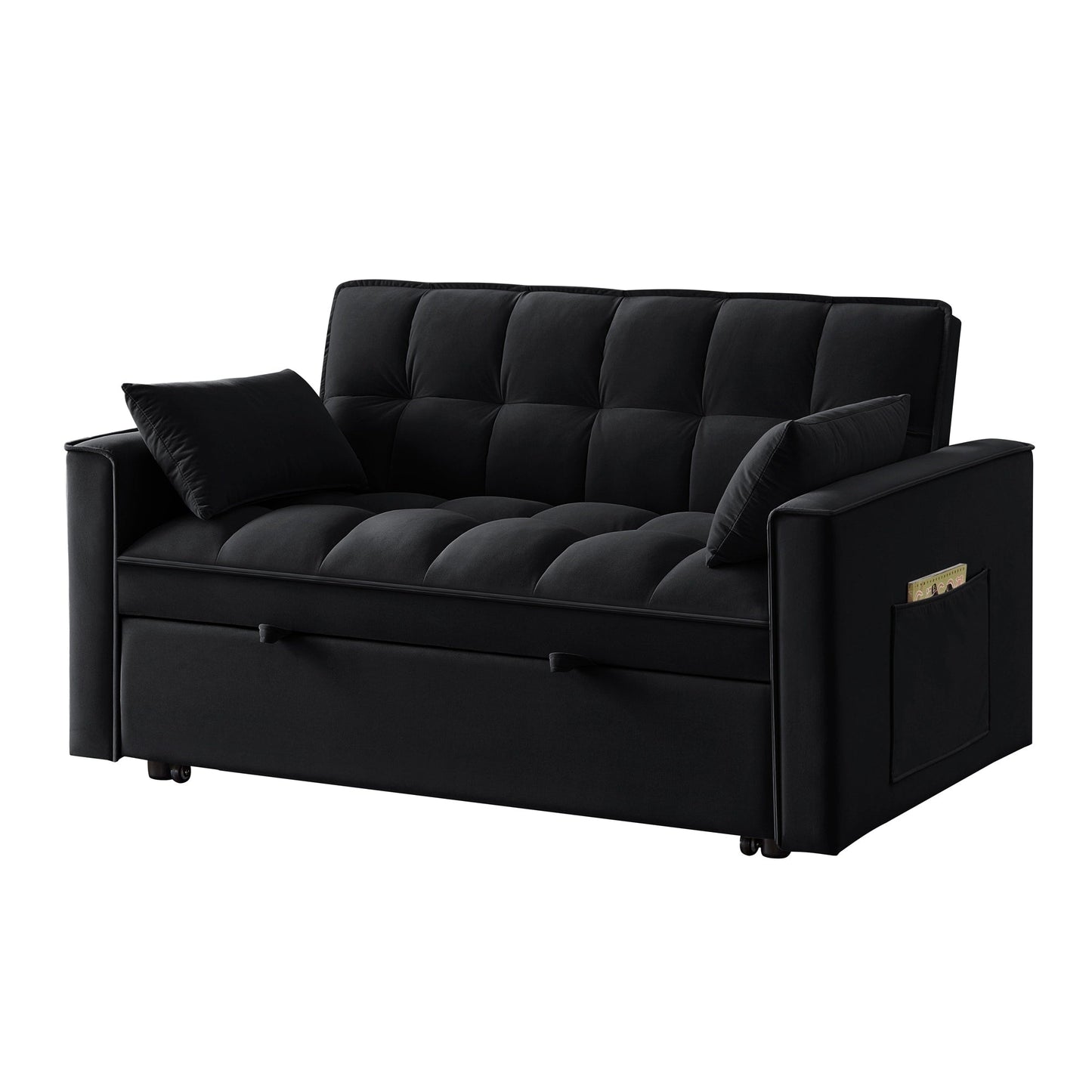 Velvet 4-in-1 Pull-Out Loveseat Sofa Bed