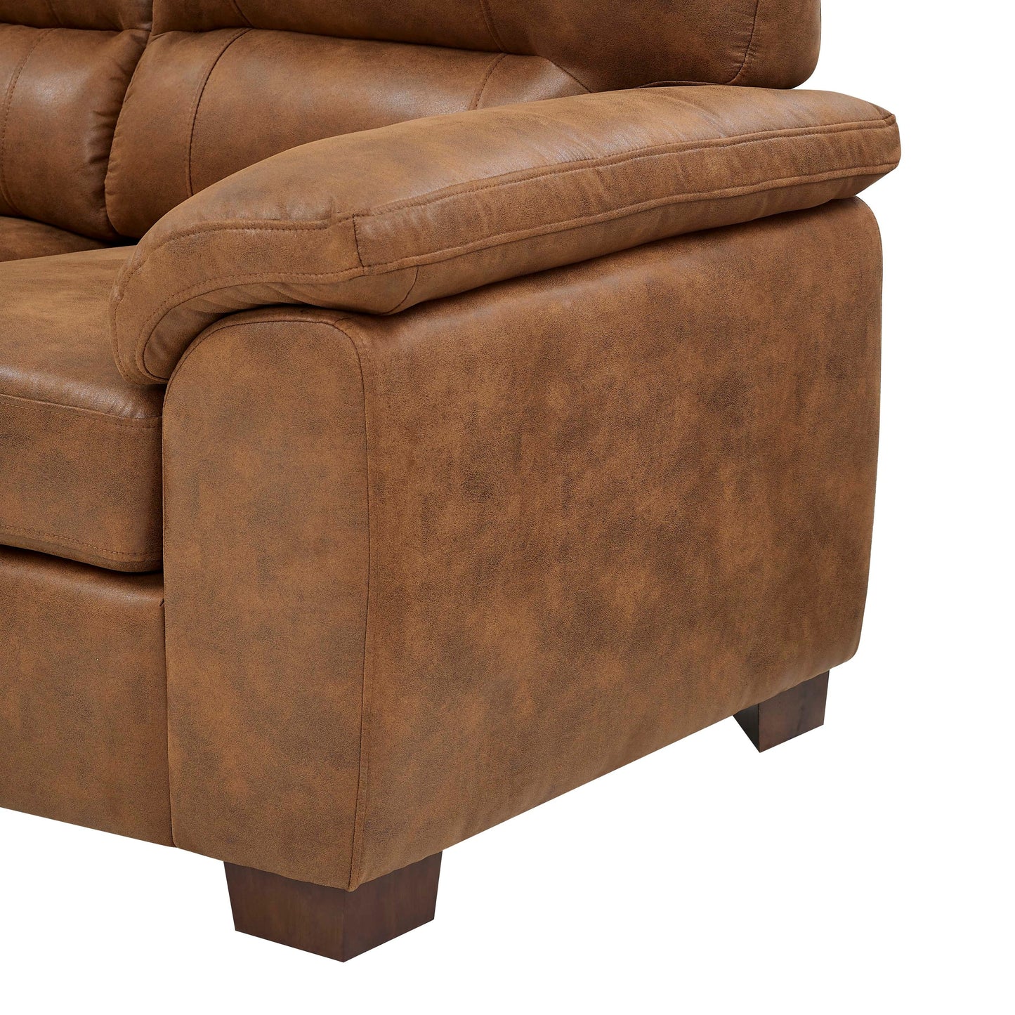 Vintage Brown Leather Three‑Seat Sofa