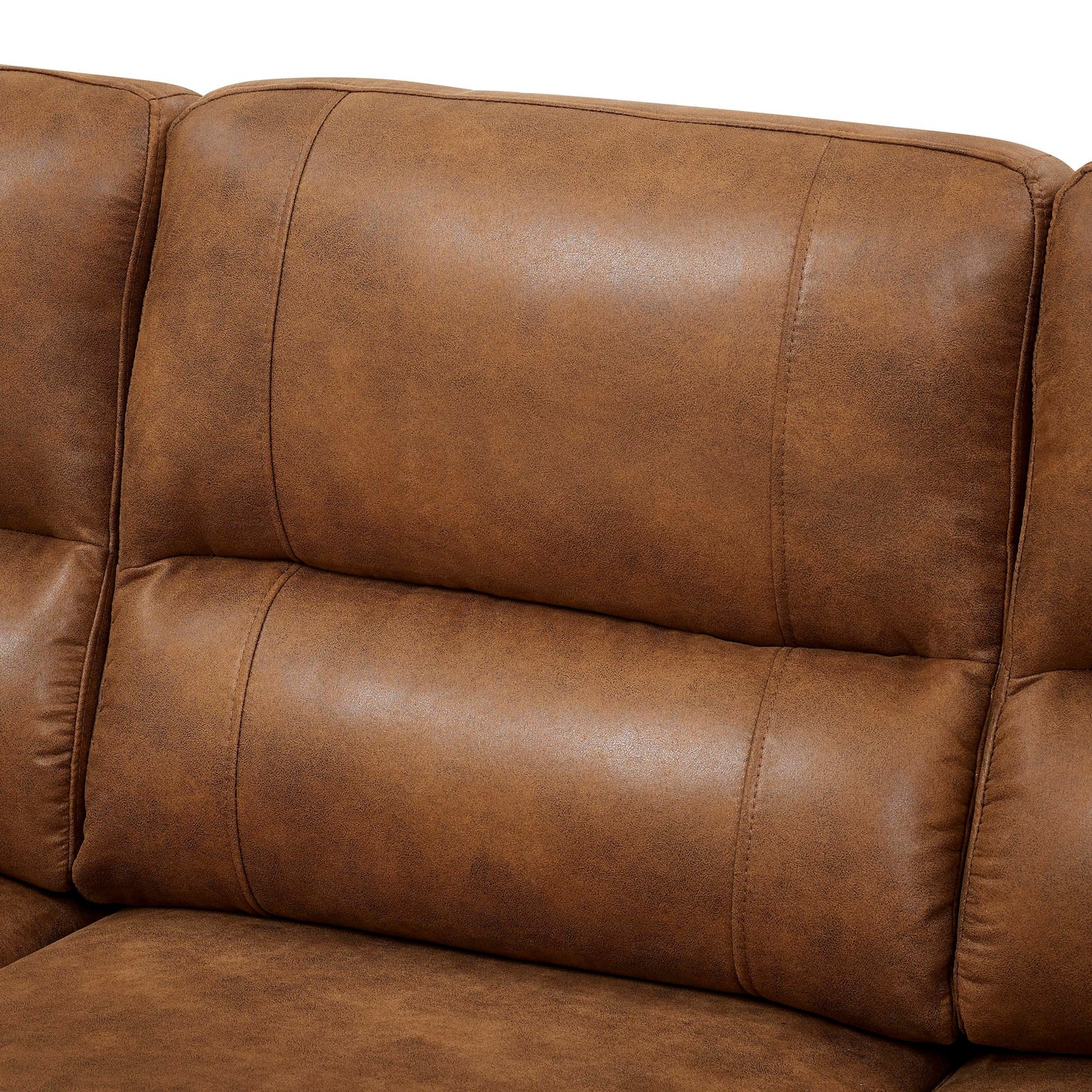Vintage Brown Leather Three‑Seat Sofa