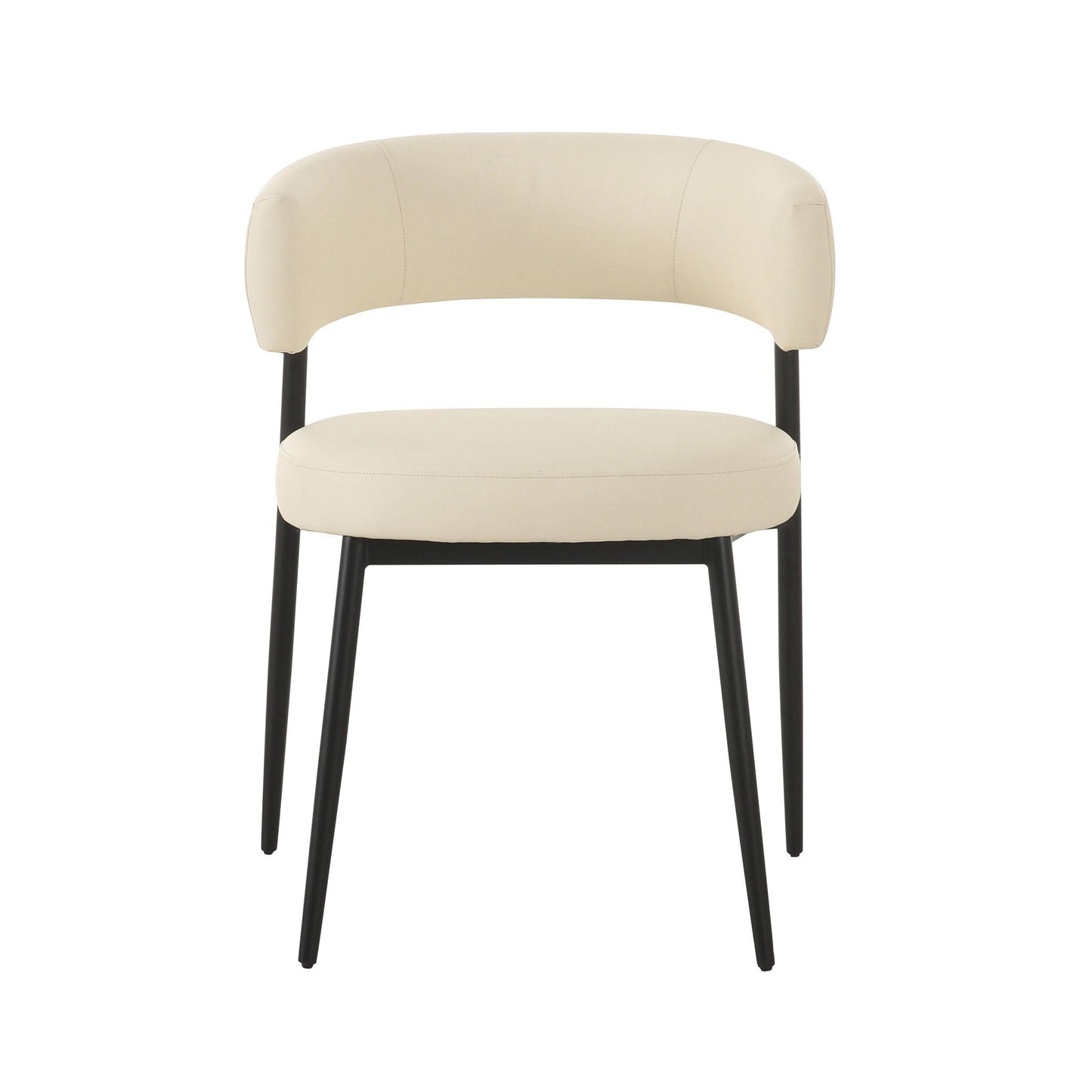 Maxine - Chaise de salle à manger en cuir vegan - Crème