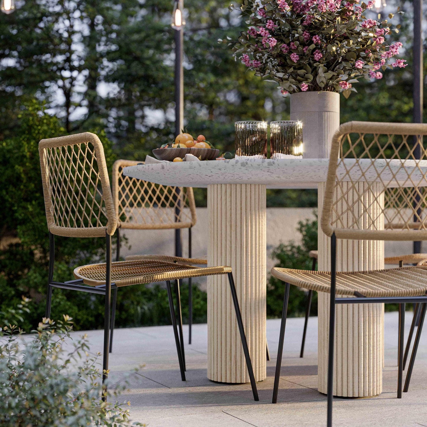 Parcino - Table à manger intérieure/extérieure en béton - Terrazzo