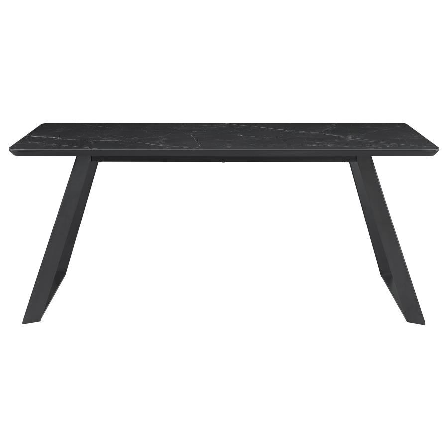 Smith - Ensemble de table à manger rectangulaire avec plateau en céramique