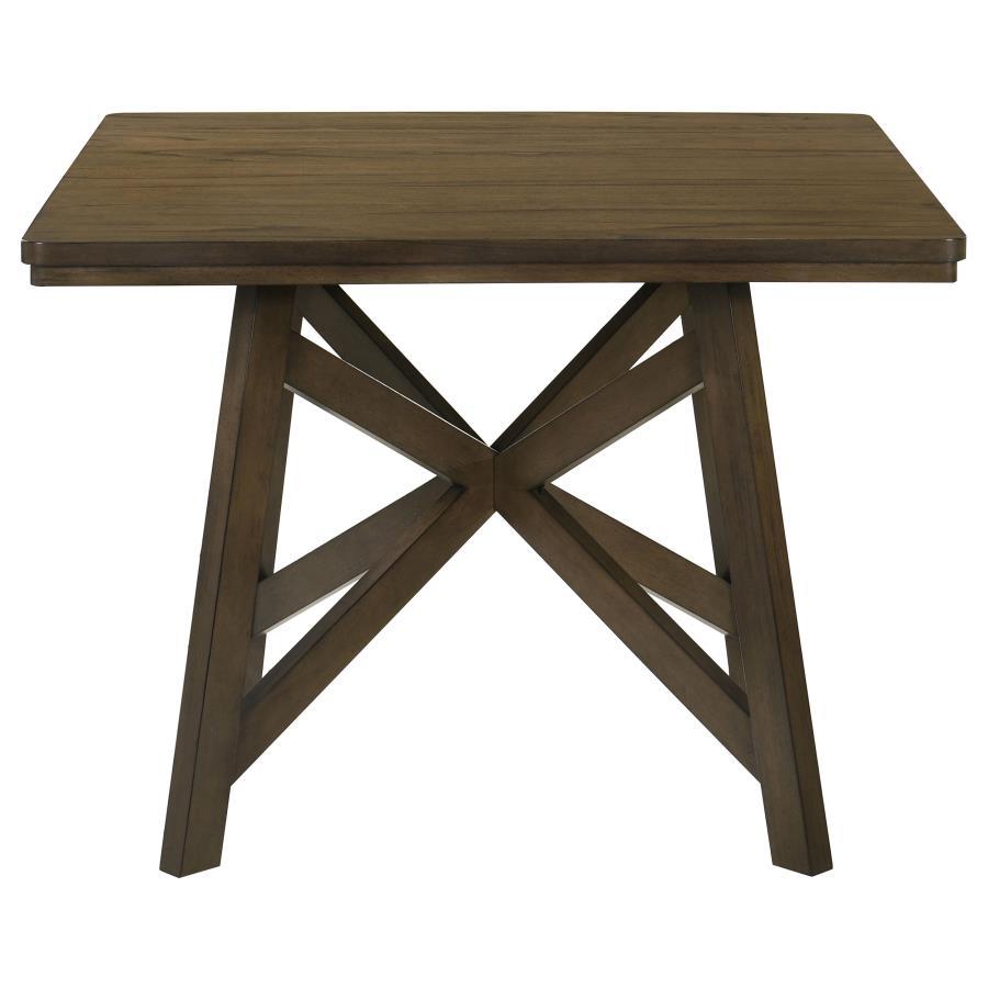 Canfield - Table à manger carrée de hauteur comptoir - Marron