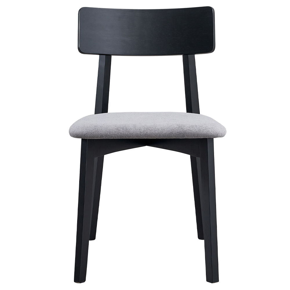 Real - Chaise d'appoint (lot de 2) - Lin gris et noir