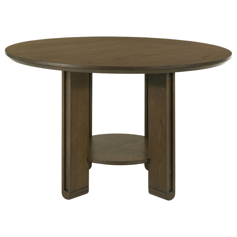 Ottowa - Ensemble de table de salle à manger ronde en bois 5 pièces - Marron