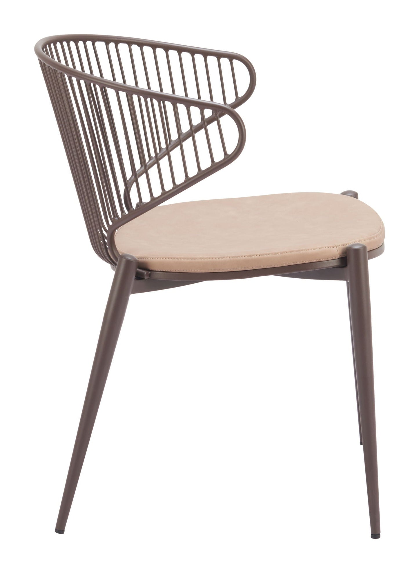Silues - Chaise de salle à manger (lot de 2) - Taupe et marron