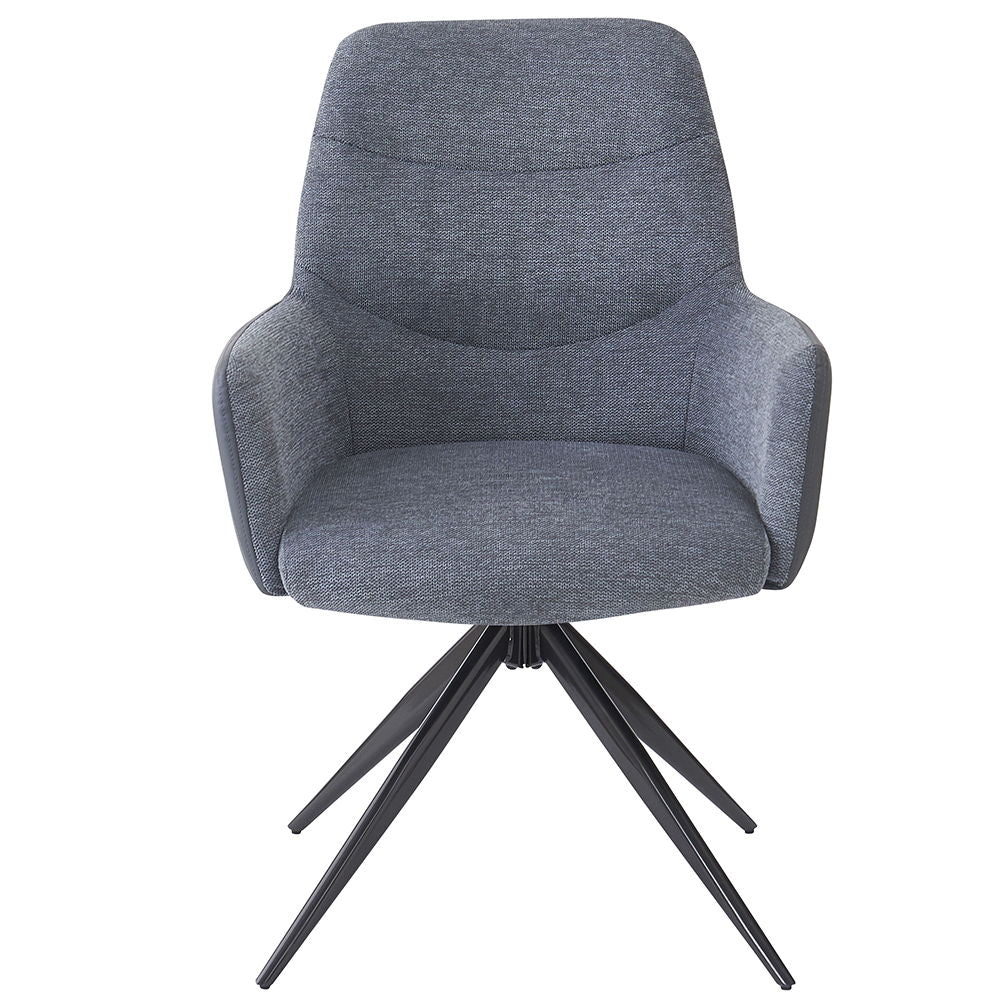 Hester - Fauteuil (lot de 2) - Tissu gris