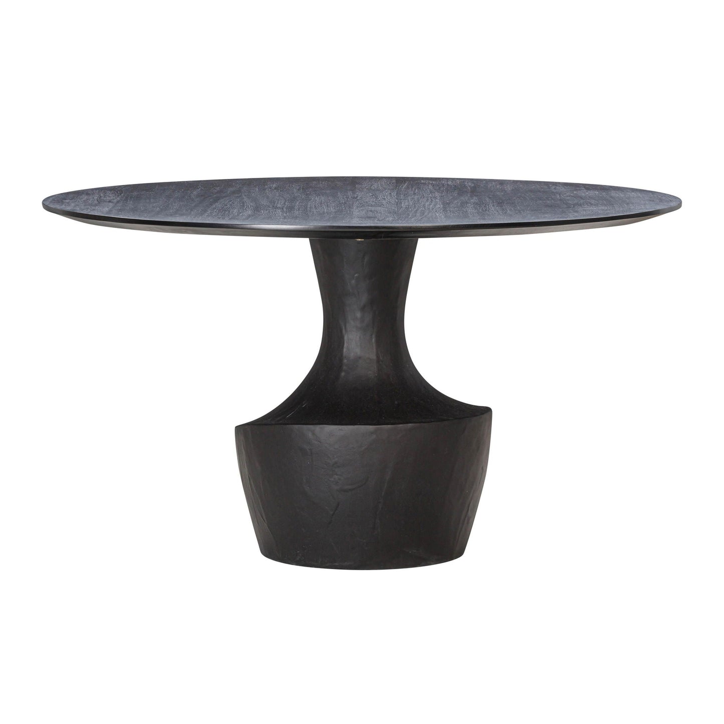 Gevra - Table à manger en acacia et faux plâtre - Noir