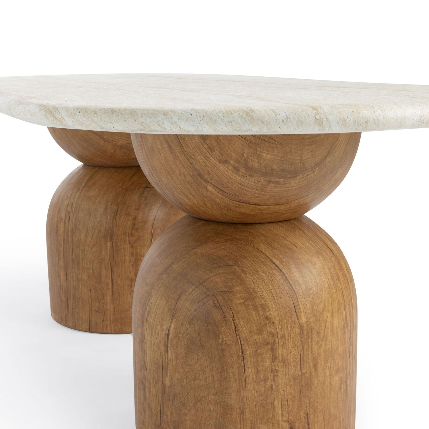 Cynthia - Table à manger longue d'intérieur/extérieur 87 - Marron/Travertin