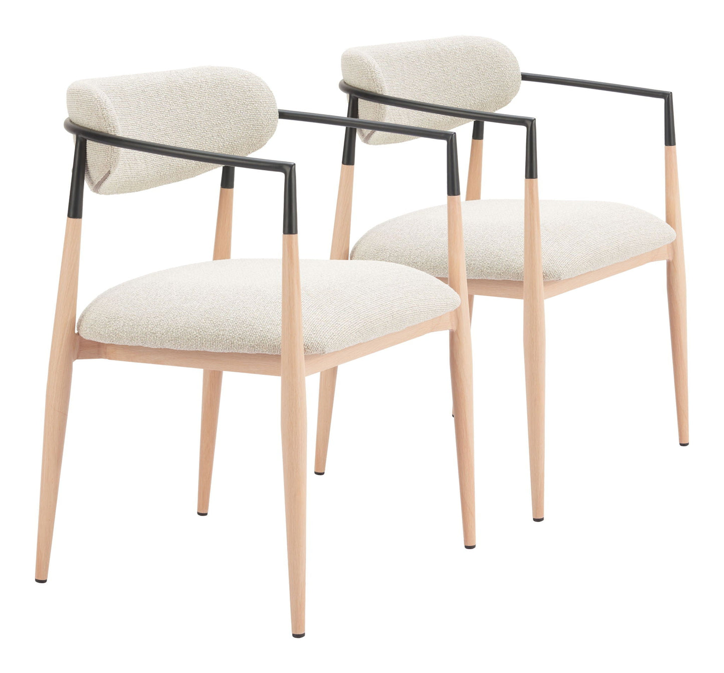 Equinox - Chaise de salle à manger (lot de 2) - Gris huître et naturel