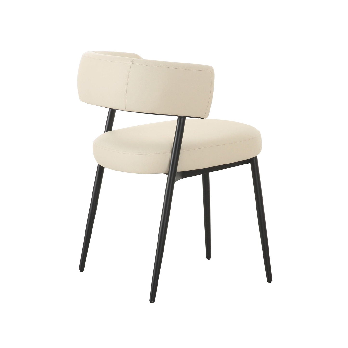 Maxine - Chaise de salle à manger en cuir vegan - Crème
