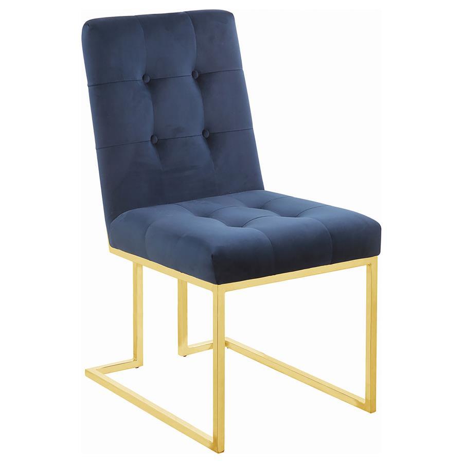 Cisco - Chaise de salle à manger rembourrée en velours (lot de 2)