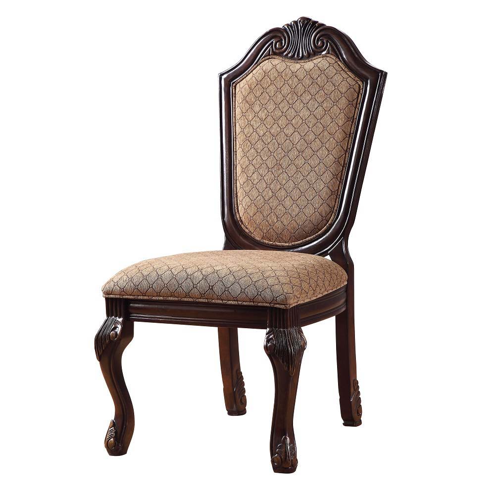 Chateau De Ville - Chaise d'appoint (lot de 2) - Tissu et expresso
