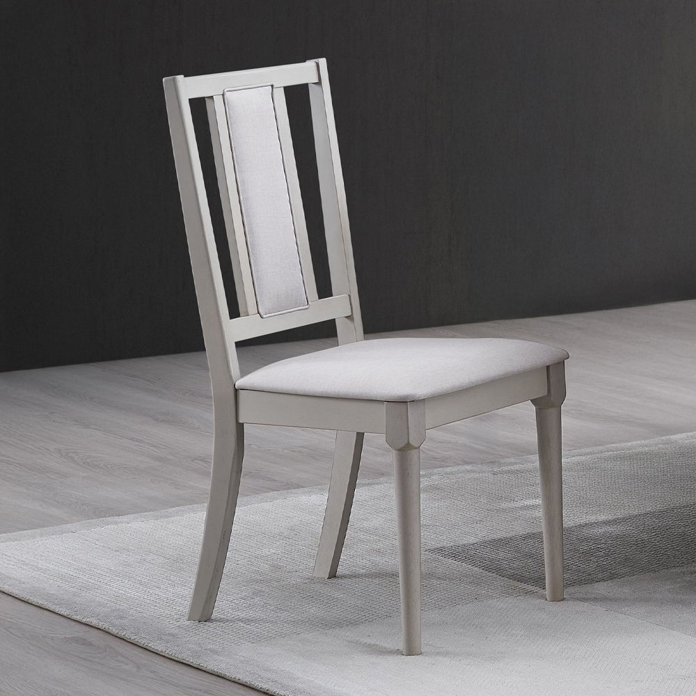 Marta - Chaise d'appoint (lot de 2) - Lin beige et naturel