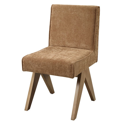 Chaise d'appoint Zoey (lot de 2) - Chenille chocolat et chêne