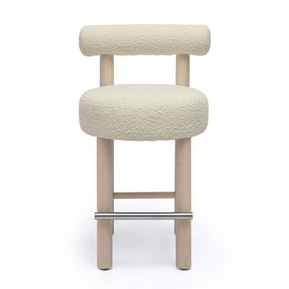 Carmel - Tabouret de bar en boucle et bois massif