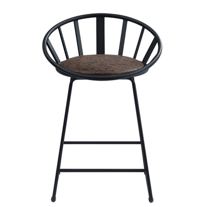 Zudora - Chaises de comptoir (lot de 2) - Cuir synthétique et noir