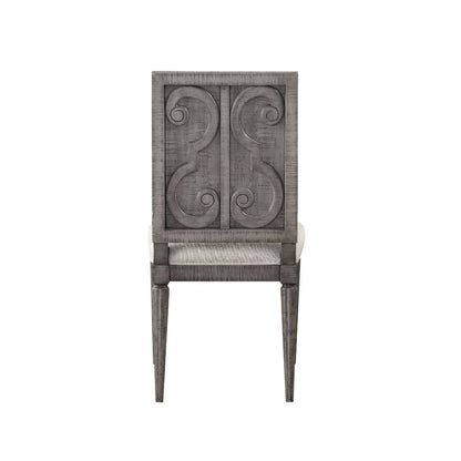 Artesia - Chaise d'appoint (lot de 2) - Tissu beige et bois naturel récupéré