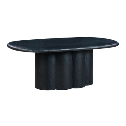 Elika - Table à manger ovale en faux plâtre